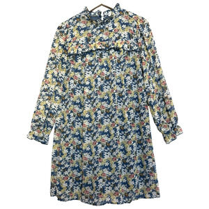 Kirundo Floral Cottagecore Oversized Mini Dress Size S‎ Ruffle Tiered Feminine